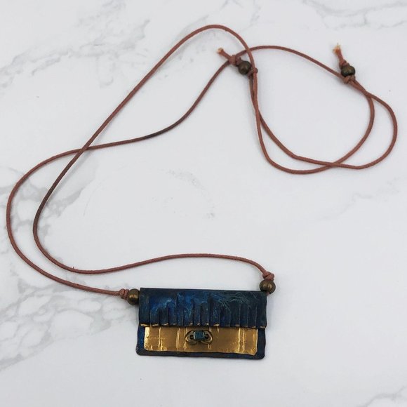 Artisan Hand Made Copper and Brass Necklace - Picture 5 of 13